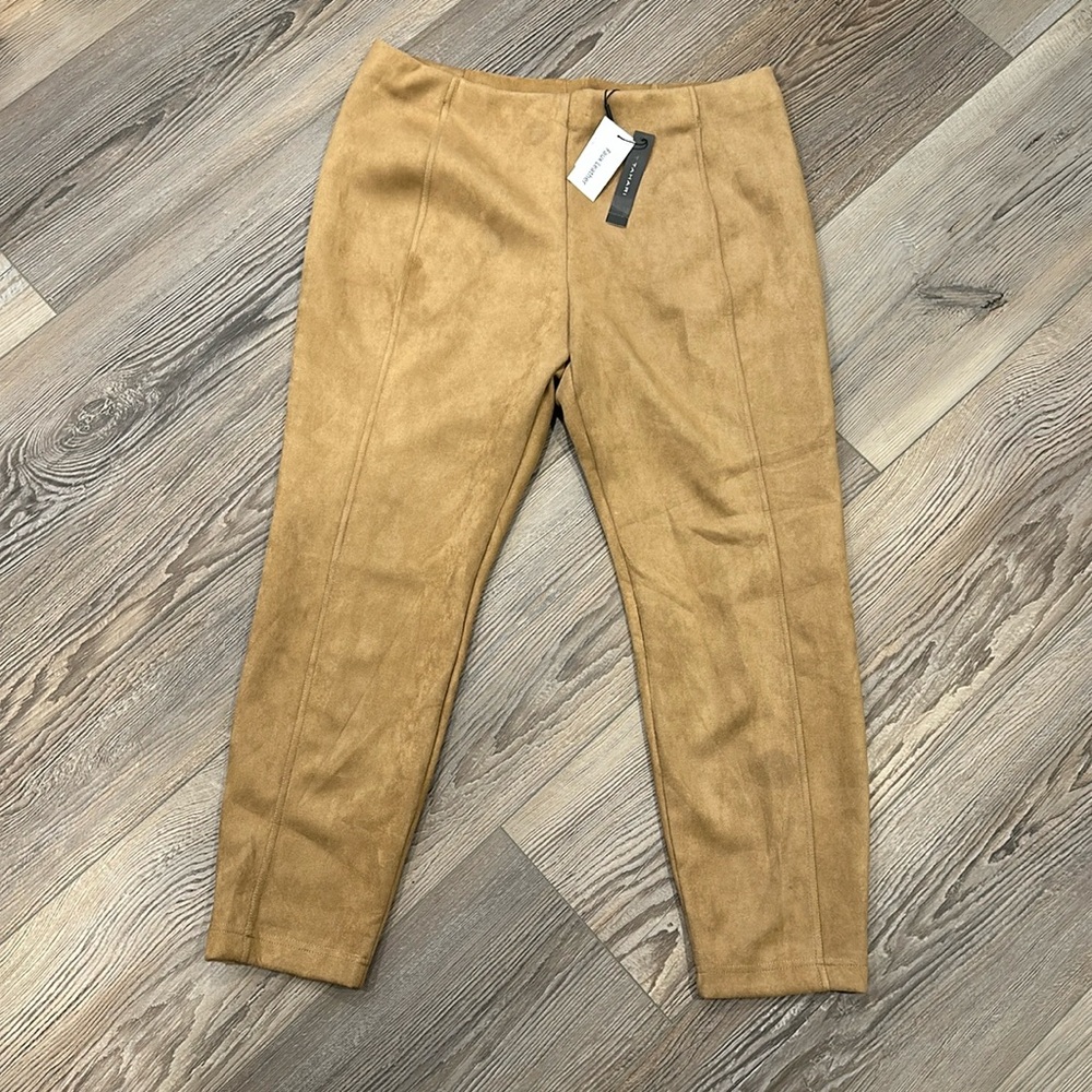 T Tahari Light Camel Faux Leather Leggings